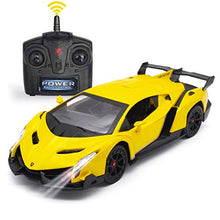 Load image into Gallery viewer, LAFALA Remote Control Car-RC Cars Authorized by Lamborghini 1:24 Scale 2.4G Electric Super Sports Racing Hobby Toy Car Model with Lights and Controller for Boys Girls Adults (Yellow)