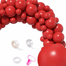Load image into Gallery viewer, 125Pcs Red Balloon Arch Garland Kit,5M Balloon Garland Kit 5 Inch 10 Inch 12 Inch 36 Inch Pearl Red Latex Balloon for Photo Shoot Valentine Christmas Baby Shower Wedding Birthday Hen Party Decoration