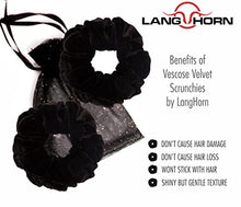 Load image into Gallery viewer, LangHorn Velvet Scrunchies for hair Extra Large Scrunchies, Oversized Hair Ties, Elastic Hair Bands Ponytail Curly Hair