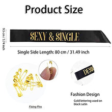 Load image into Gallery viewer, Hen Party Sashes,12Pcs Bridesmaid Sashes Set for Hen Night Party ,11 Pcs Black with 1 Pcs White Sashs Gold Text Hen Party Decoration