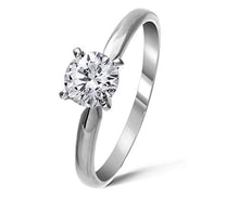 Load image into Gallery viewer, 4 claw diamond Ring 1ct in white gold for women_L