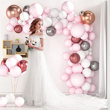Load image into Gallery viewer, VAINECHAY Balloon Arch Kit Pink White - Metallic Latex Party Balloons Garland Confetti for Girls Baby Shower, Wedding, Bridal Shower, Women Birthday Decorations
