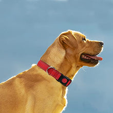Load image into Gallery viewer, Taglory Reflective Nylon Dog Collar with Safety Buckle, Adjustable Pet Collars with Soft Neoprene Padding for Extra Large Dogs, Red
