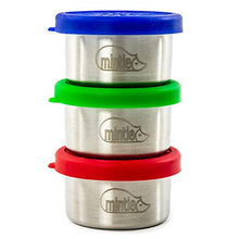 Load image into Gallery viewer, Mintie Mini Pot Set Leakproof Eco Reusable Stainless Steel Plastic-Free Snack Box Food Containers with BPA-Free Silicone Lids Perfect for Kids, Babies, Weaning, Packed Lunch, Camping