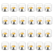 Load image into Gallery viewer, Romadedi Tea Light Candle Holders Glass - Tealight Holder Clear Set of 24 Bulk for Floating Votive Candles Dinner Table Centerpiece Wedding Party Christmas Decor, 4.6 x 4 cm