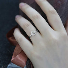 Load image into Gallery viewer, LYTOPTOP Silver Rings for Women, S925 Sterling Silver Adjustable Cubic Zirconia Halo Cz Engagement Wedding Promise Eternity Ring