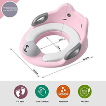 Load image into Gallery viewer, Toddler Toilet Seat - Potty Training Seat for Kids - Non Slip Loo Trainer with Anti-Splash Guard - Unisex Toilet Assistant Ring with Handles and Backrest for Extra Security (Pink)