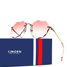 Load image into Gallery viewer, Kimorn Sunglasses For Women Oversized Rimless Diamond Cutting Lens Classic K0637 (Pink)