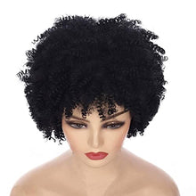 Load image into Gallery viewer, Baruisi Short Curly Afro Wigs for Women Black Kinky Curls Synthetic Costume Cosplay Hair Wig (Natural Black)