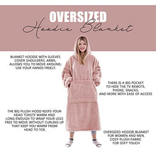 Load image into Gallery viewer, Oversized Blanket Hoodie for Men & Women, Super Soft Warm Cozy Wearable Sweatshirt Hoodie for Adults Thick Flannel Blanket with Sleeves and Giant Pocket, One Size (PINK)