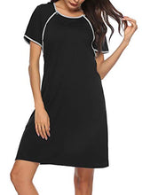 Load image into Gallery viewer, Sykooria Women's Maternity Nightdress Breastfeeding Nightwear Short Sleeve Nursing Nightgown Button Down Sleep Shirt V Neck Pajama Tops Soft Loungwear for Pregnant Women
