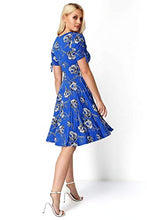 Load image into Gallery viewer, Roman Originals Women Fit & Flare Skater Dress Ladies Stretch Jersey Casual Summer Autumn Winter Party Beach Cruise Holiday V-Neck Knee Length - Royal Blue - Size 14
