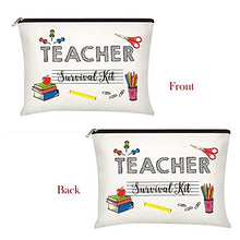 Load image into Gallery viewer, Teacher Appreciation Gifts Teacher Survival kit Teacher Supplies for Classroom Makeup Pouch Cosmetic Bag Travel Toiletry Case Pencil Bag for Preschool High School Teacher Gifts Makeup Bag for Women