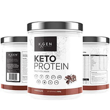 Load image into Gallery viewer, K-GEN™ Keto Collagen Protein Powder Natural Multi Collagen Chocolate Blend, Coconut MCT Vitamin C+B6 | UK Made Advanced Ketosis for Keto & Paleo | Low Carb Free-from: Sugar, Whey & Gluten