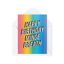 Load image into Gallery viewer, Tongue in Peach Funny Birthday Cards, Rude Card, Happy Birthday M*nge Breath, Novelty Profanity Insult Banter Lesbian Bestie for Her for Him, CBH478, White, 21 x 15 x 0.2 cm