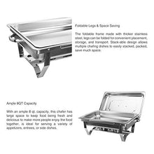 Load image into Gallery viewer, CREWORKS Chafing Dishes Food Warmers with Pans Chafing Fuel Chafing Dish Set 9L Rectangular Stainless Steel Buffet Warmer 4 Packs for Buffets Caterings Parties Buffet Server Warming Tray (4Packs)