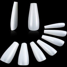 Load image into Gallery viewer, Ballerina Nails Long False Nails Coffin Fake Nails Full Cover Length 100 Pieces Artificial Fingernails Tip with Case for Nail Salons and DIY Nail Art, 10 Sizes (Natural)