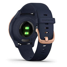 Load image into Gallery viewer, Garmin vivomove 3S Hybrid Smartwatch with Real Watch Hands and Hidden Touchscreen Display, Navy Silicone with Rose Gold Hardware