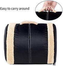 Load image into Gallery viewer, Dololoo Pet Beds for Cat, Cat Bed Igloo, Cat Cave Nest Sleeping Bed for Kitten Cat, Self-Warming 2 in 1 Foldable Cave House(S:35X30X28cm, Black)