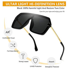 Load image into Gallery viewer, Oversized Sunglasses for Women Men Classic Trendy Flat Top Sunglasses UV400 Protection Black