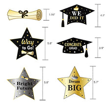 Load image into Gallery viewer, HOWAF Graduation Hanging Swirl Decorations, 28pcs Black and Gold Congrats Grad Hanging Ceiling Decorations for College Ceremony School Prom Grad Party Decoration Supplies