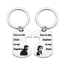 Load image into Gallery viewer, TV Show Fan Gift Gift for Boyfriend Girlfriend Wedding Gift Couple Keychain Set (duke to my daphne UK)