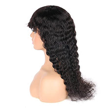 Load image into Gallery viewer, Human Hair Wigs with Bangs Deep Wave None Lace Front Wigs Brazilian Human Hair Deep Curly Full Machine Made Wig with Bangs for Black Women(20", Natural Color)