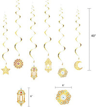 Load image into Gallery viewer, delaimaxiya Eid Mubarak Decoration - Ramadan Party Decorations Supplies - Eid Mubarak Banner Hanging Swirl Latex Balloon