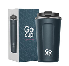 Load image into Gallery viewer, Travel Mug, Insulated Thermal Coffee Cup with Leakproof Lid, 510ml, UK Brand, Stainless Steel, Reusable, Large Size, Keep Drinks Hot and Cold, 17oz, Blue…