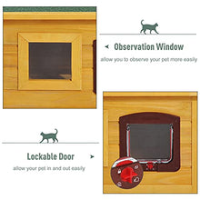 Load image into Gallery viewer, PawHut Garden Wooden Cat House Outdoor Pet Play Home Water-resistant Roof Kitty Shelter Kennel w/ith Door & Window