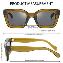 Load image into Gallery viewer, Dollger Sunglasses Women's Retro Square Sunglasses for Men Classic Sunglasses Thick Frame UV400 Protection, Green frame/black lens