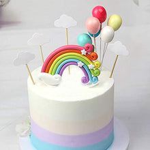 Load image into Gallery viewer, VEYLIN 12 Pieces Cake Topper Kit Rainbow Cloud Cake Topper Kids Cake Decoration for Birthday Baby Showr Party