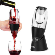 Load image into Gallery viewer, Hotder Wine Aerator, Acrylic Red Wine Decanter Pourer with Base Gift Set for Christmas New Year Party Wine Lover Gift-Black
