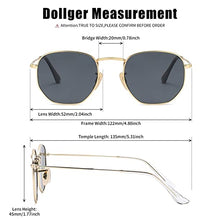 Load image into Gallery viewer, Polarized Sunglasses for Women Men Vintage Trendy Metal Frame Square Sunglasses UV400 Protection Gold Frame/Black Lens