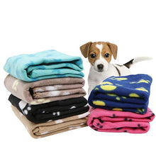 Load image into Gallery viewer, 6 Pieces Pet Blanket Cushion Dog Cat Soft Warm Blankets Puppy Washable Sleep Mat Pad Bed Cover With Paw Print(60 x 70cm/23.6 x 27.6 inch, Multicolor)
