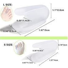 Load image into Gallery viewer, Flared Gel Toe Separators DYKOOK 8 Pieces Big Small Toe Spacers Toe Straighteners for Overlapping Toes and Temporary Bunion Corrector Gel (4 pcs Large + 4 pcs Small)