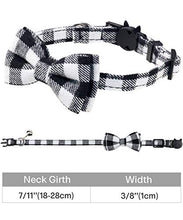 Load image into Gallery viewer, Joytale Cat Collar with Bell and Bow Tie, Quick Release Safety Collars for Kitten and Cats, Soft Tartan Collar, 1 Pack, Black