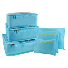 Load image into Gallery viewer, Vicloon Travel Organiser Packing Bags,6 PCS Travel Packing Cubes Set for Clothes Travel Luggage Organizers Storage Bags (Light Blue)