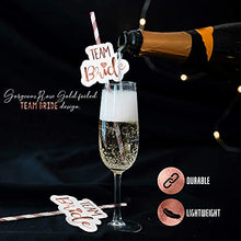 Load image into Gallery viewer, 24 x Team Bride Drinking Straws | Rose Gold Paper Straw | Hen Party Straws | Bridal Shower Paper Straws | Safe and Durable