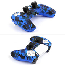 Load image into Gallery viewer, Benazcap Silicone Skin Accessories for PS5 DualSense Controller, PS5 Controller Skin x 1, with Thumb Grip x 10,Camouflage Blue