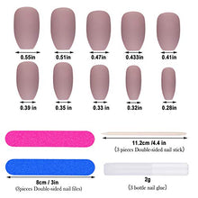 Load image into Gallery viewer, 72 Pieces Nude Pink Matte False Nails Full Cover Coffin Fake Nails Tips with Nail Glue, Nail Files, Wooden Sticks for Women Girls DIY Nails Favors