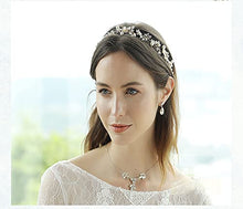 Load image into Gallery viewer, Uongeod Crystal Pearl Bridal Headband Bohemian Headpiece Leaf Hair Vine Flower Wedding Hair Accessories (Gold)