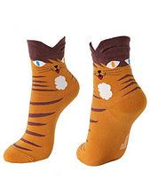 Load image into Gallery viewer, OKIE OKIE Womens Cat Socks - Crazy Cute Animal Dog Owl Print Crew Novelty Fun Funny Gift (Animal - Cute Cat 4pcs)