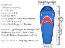 Load image into Gallery viewer, Kids Sleeping Bag For Camping, Hiking, Travelling, Indoor or Sleepover | Lightweight 920g | Mummy Style | Toddler - Junior | Warm Snuggle Sleep Bags by HiGHLANDER