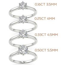 Load image into Gallery viewer, Engagement rings for her white gold diamond solitaire in choice of diamond sizes (L1/2, 0.33)