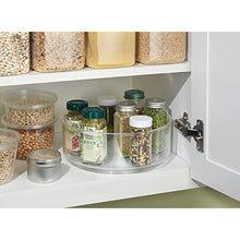 Load image into Gallery viewer, mDesign Lazy Susan Turntable Condiment Holder - Set of 2 - Plastic Revolving Condiments and Spice Rack - Ideal Kitchen Storage Unit for Cooking Oil, Ingredients, Bottles and Jars - Clear