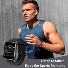 Load image into Gallery viewer, HOAIYO Smart Watch, 1.8" Full Touch Fitness Tracker with Blood Oxygen, Heart Rate Monitor, 5ATM Waterproof Outdoor Sports Smartwatch for Men Women for Android iOS Phones (1.8", Black)