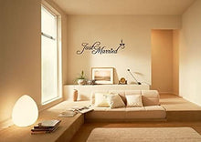 Load image into Gallery viewer, Konsait just married decorations, Just Married Car Window Decal Car Sticker& Just Married Bunting Banner Garland for Wedding Honeymoon Car Decoration Newlywed Wedding Gift
