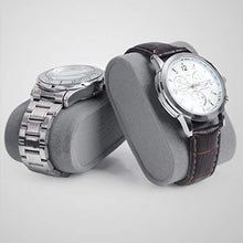 Load image into Gallery viewer, SONGMICS 6-Slot Watch Box, Glass Topped Watch Display Storage Case as Gift, with Velvet Lining, Cushions, and Lock, 30 x 11.2 x 8 cm, Black Synthetic Leather, Grey Lining JWB06BK