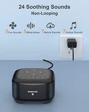 Load image into Gallery viewer, White Noise Machine, elesories Sound Machine Portable Sleep Therapy for Adults Baby Kids Sleeping, 30 Soothing Sounds Including White Noise/Fan Sounds/Nature Sounds/Lullaby for Nursery Office Home